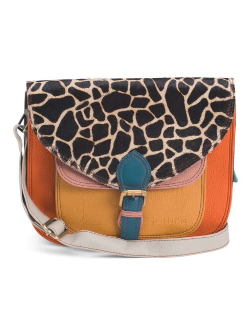 SORUKA Leather Claire Animal Print Crossbody
